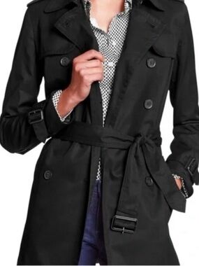 Gap women's black double-breasted trench coat